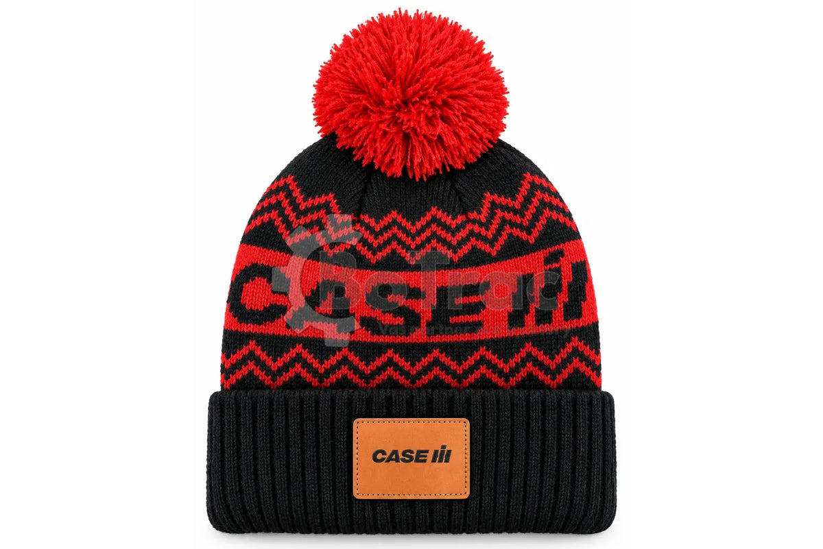 Case zateplená zimná čiapka s brmbolcom - Case - Case winter beanie red pom pom