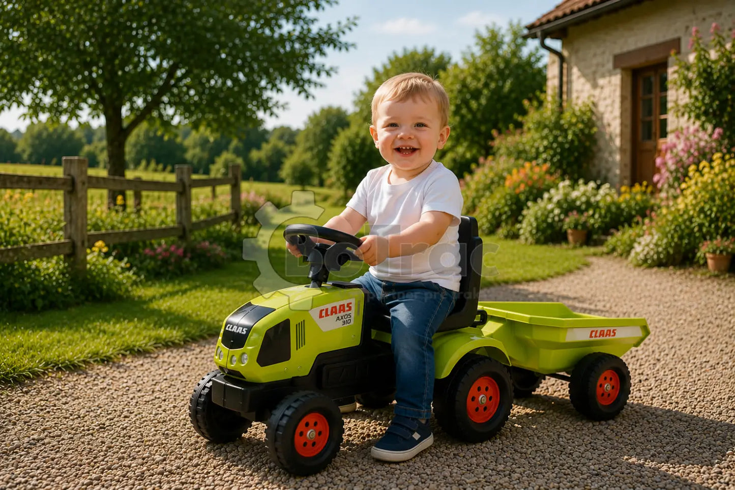 Detský traktor Claas AXOS 310 s prívesom - 1-3 roky / Claas - Claas 1-3 mini trac