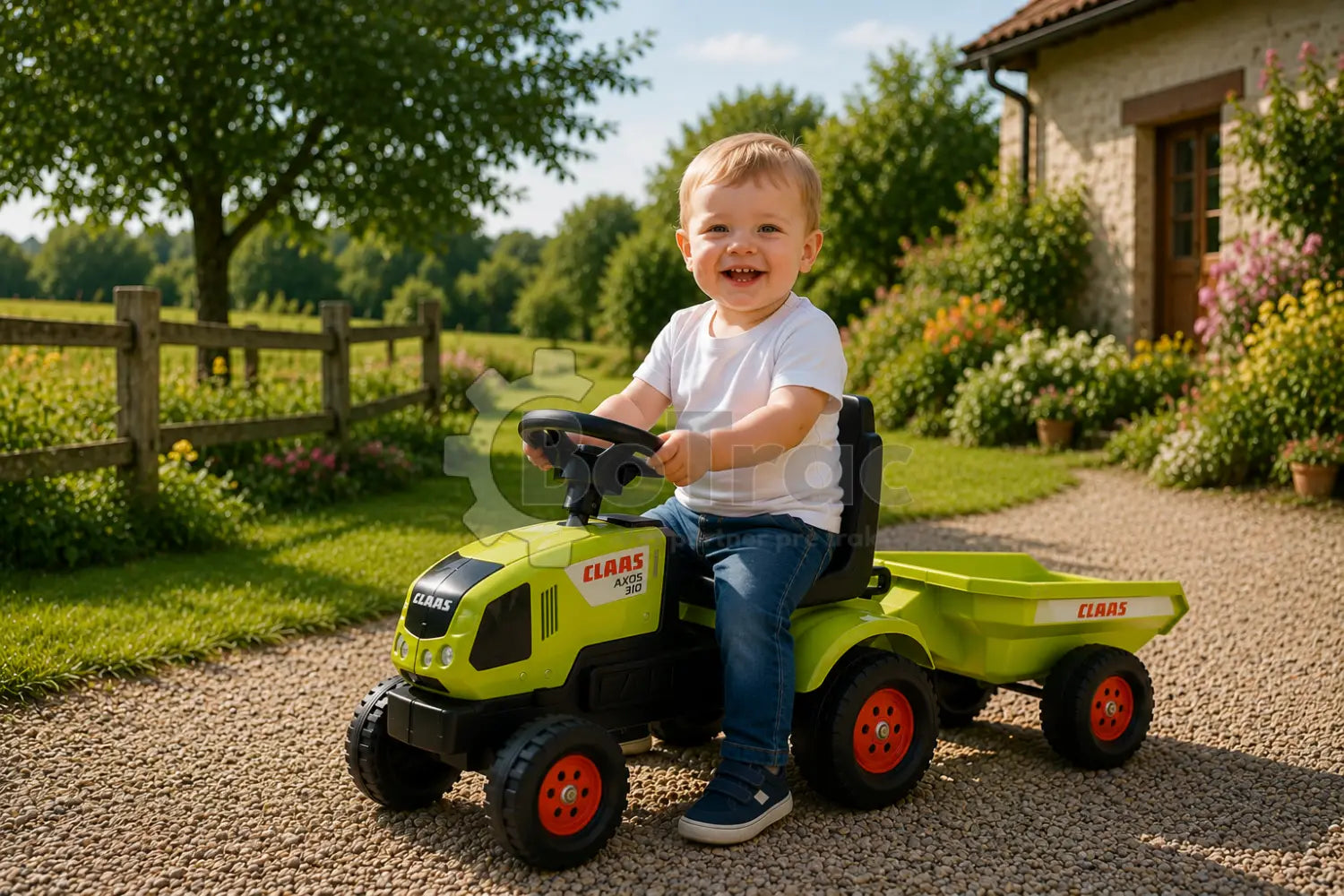 Detský traktor Claas AXOS 310 s prívesom - 1-3 roky / Claas - Claas 1-3 mini trac