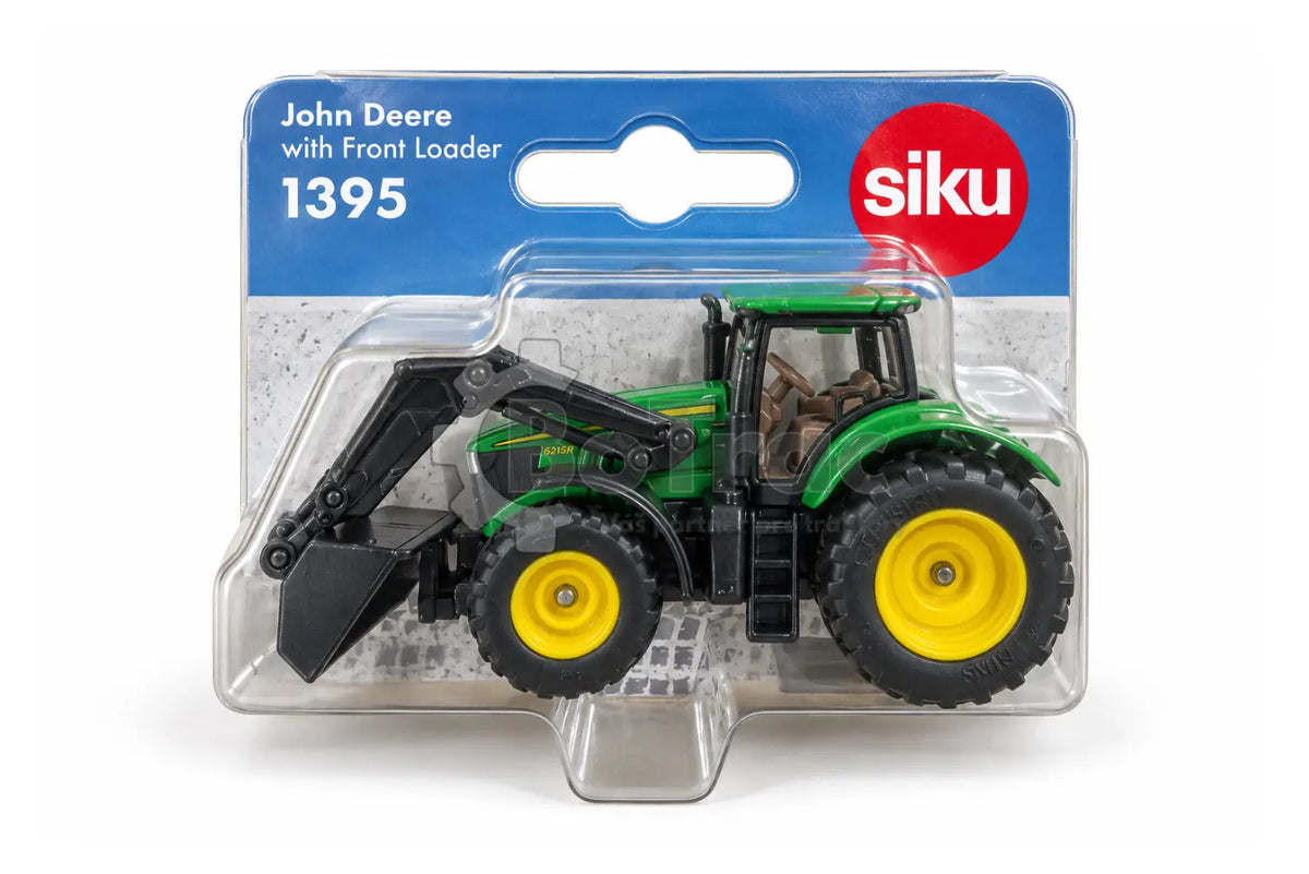 John Deere 6215R model traktor s čelným nakladačom – 1:87 - SIKU - JD 6215r model with loader 1:87