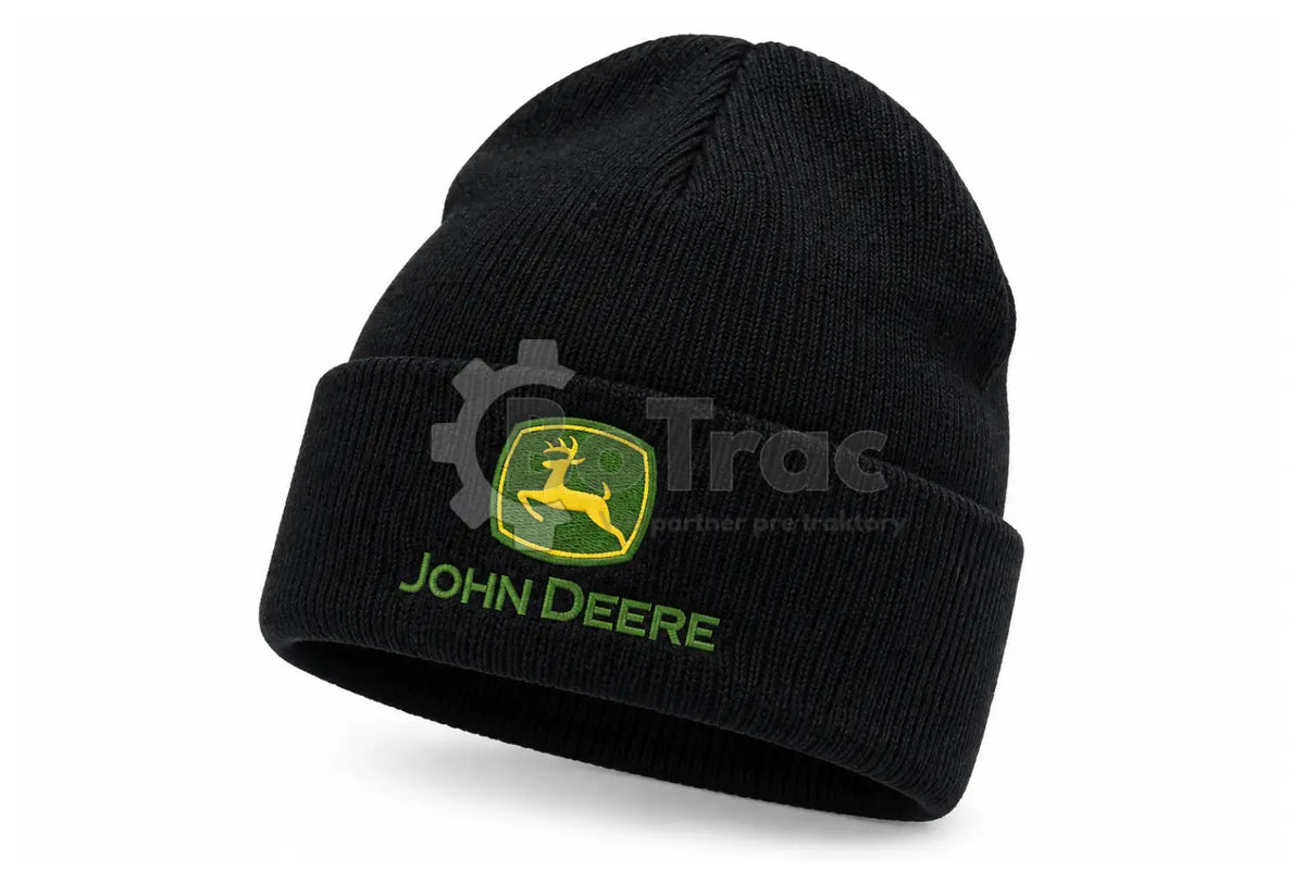 John Deere čierna pletená čiapka - John Deere - John deere winter black beanie 3d