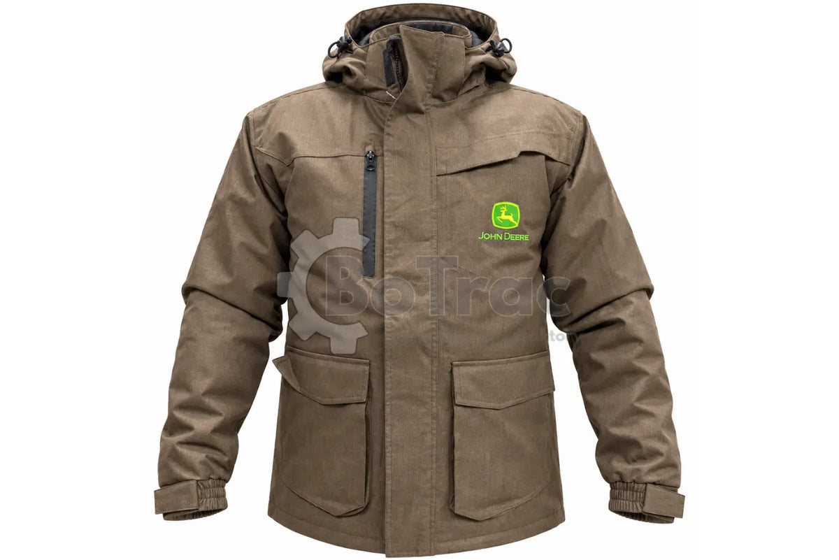 John Deere hnedá zimná bunda „Herringbone” (M) - John Deere - JD brown winter herringbone jacket