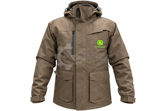 John Deere hnedá zimná bunda „Herringbone” (M) - John Deere - JD brown winter herringbone jacket