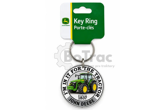 John Deere okrúhla kľúčenka s traktorom 8R - John Deere - JD circle 8r keychain