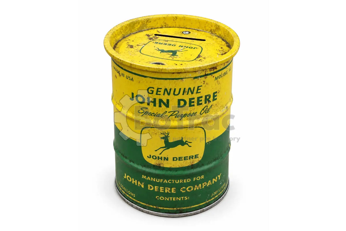 John Deere plechová pokladnička „Special Purpose Oil“ - John Deere - JD oil barrel money box