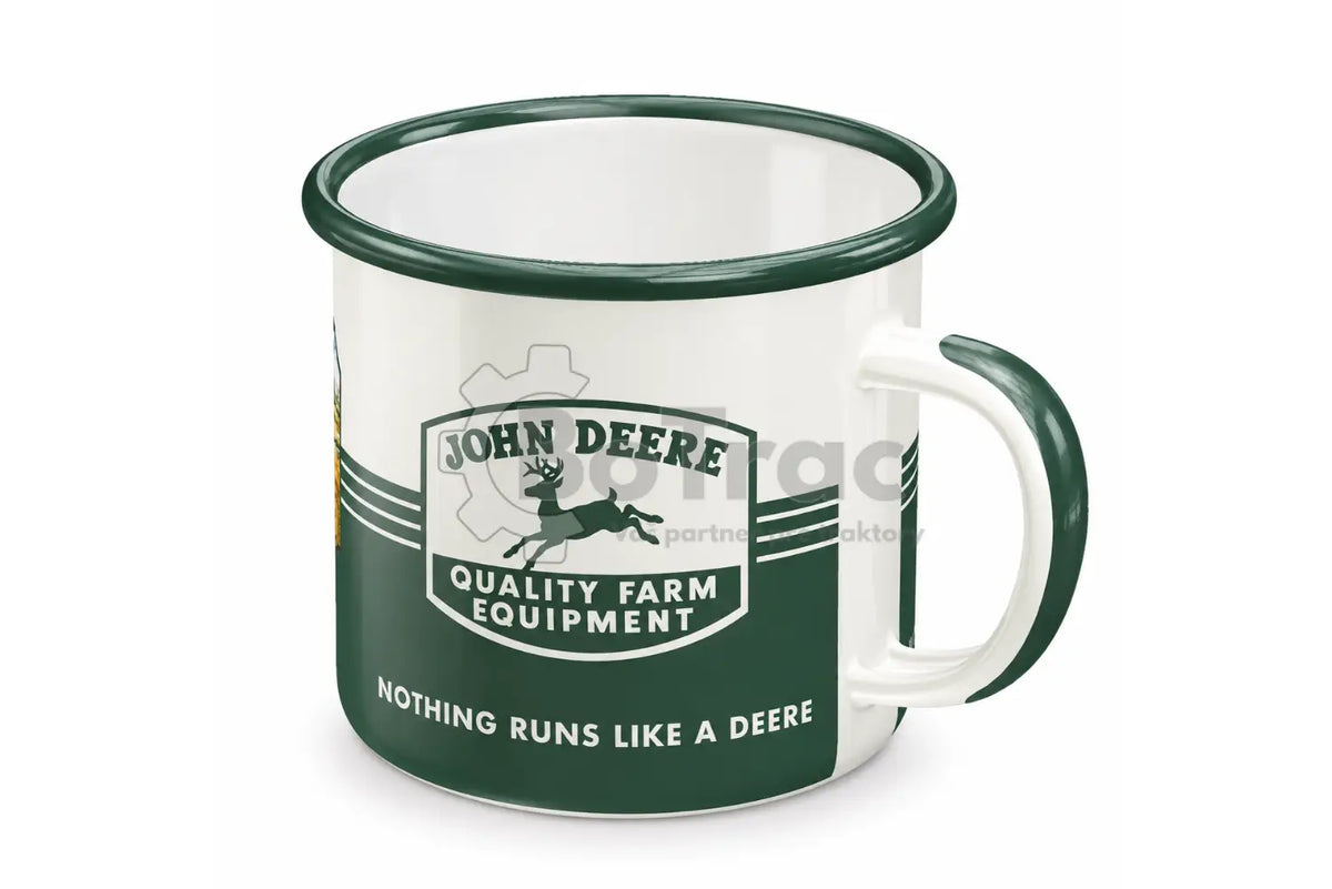 John Deere „Quality Farm Equipment“ smaltovaný hrnček - John Deere - JD enamel mug quality farm