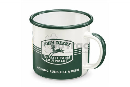 John Deere „Quality Farm Equipment“ smaltovaný hrnček - John Deere - JD enamel mug quality farm