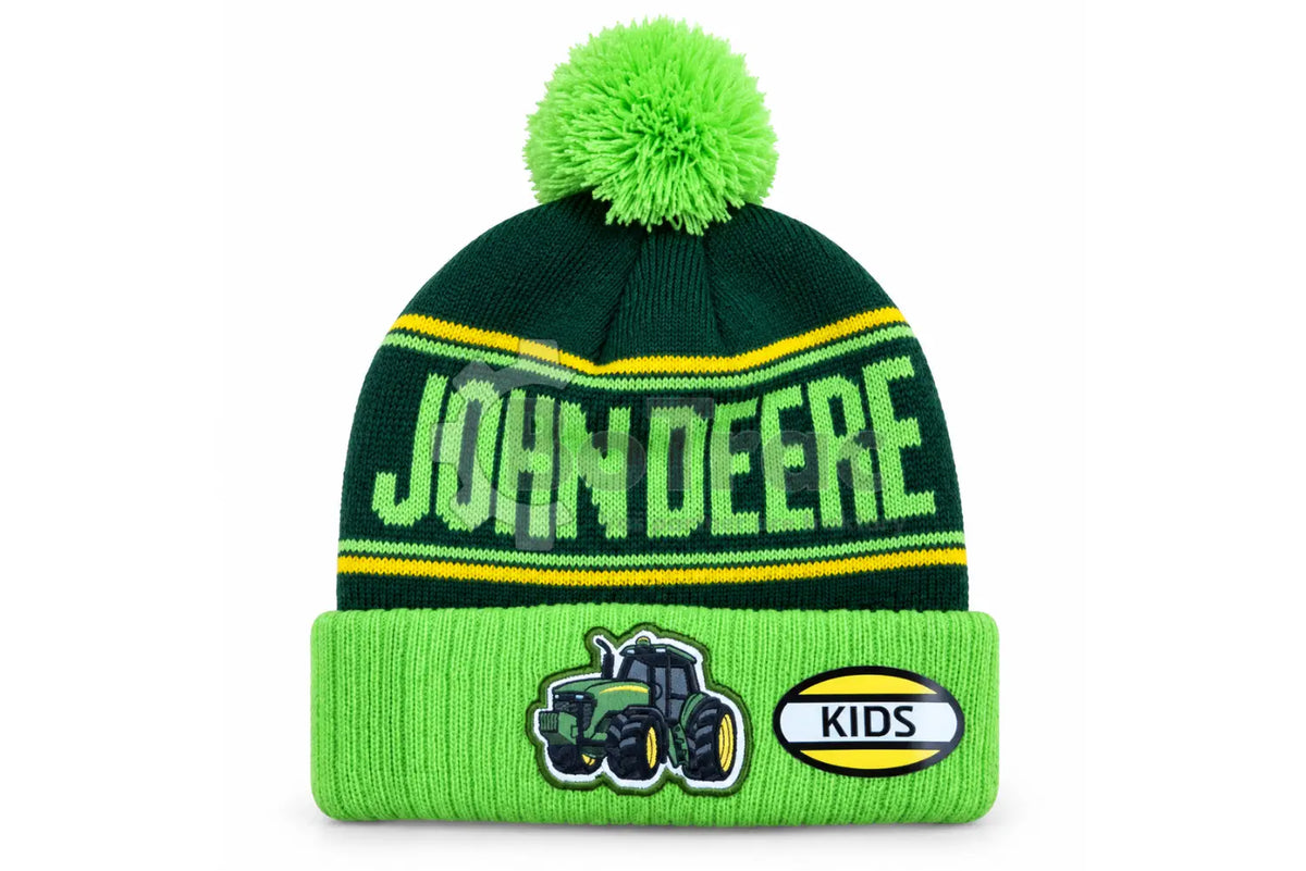 John Deere zelená detská pletená čiapka s traktorom - John Deere - JD kid green tractor beanie