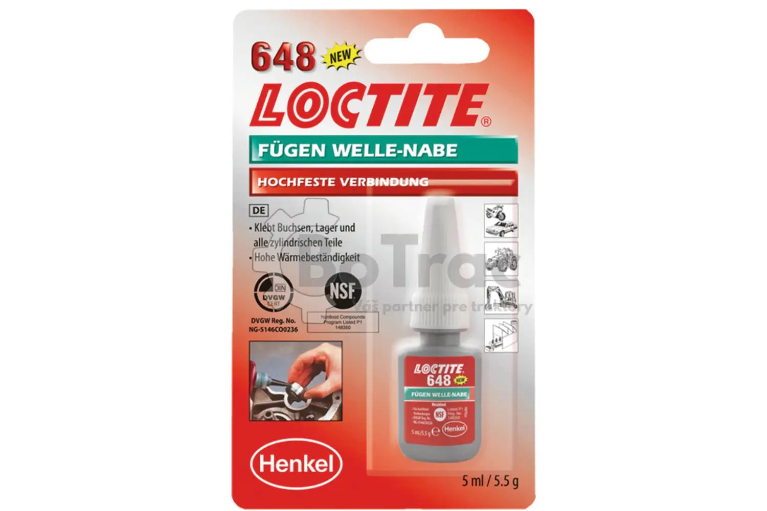Loctite 648 – Lepidlo na upevňovanie súčiastok - 5ml - Loctite 648